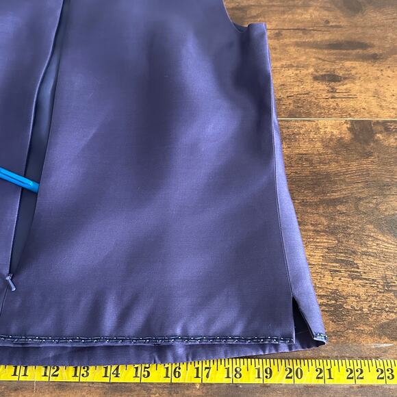 Vintage NWT Talbots 100 Silk Taffeta Skirt Blouse Set Size 12 Dark Lilac Purple - Picture 9 of 12